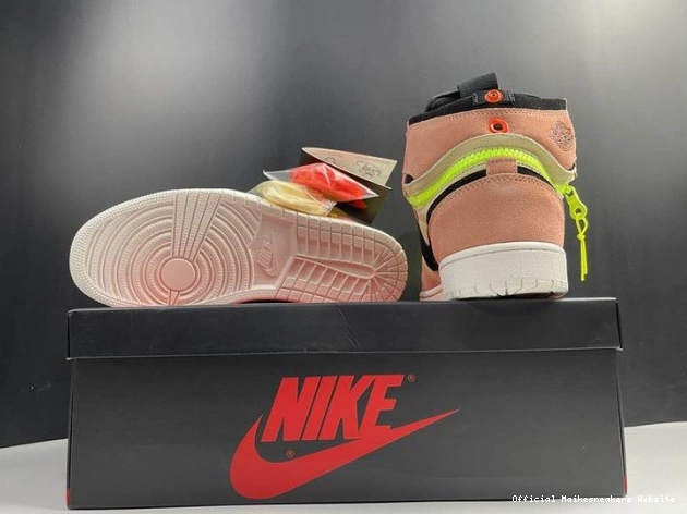 Official Maikesneakers Peach 1 Switch High Air Jordan CW6576-800 0809